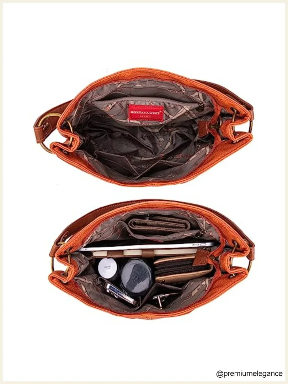 Vegan Leather Hobo Shoulder Bag with Back Pocket